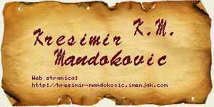Krešimir Mandoković vizit kartica